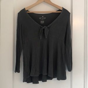 LONG SLEEVE TIE TOP